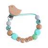 DIY Baby Personalized Name Leaf Pacifier Clips Holder Chain Teething Toys Gifts Wooden Ring Anti-drop Chains Babies