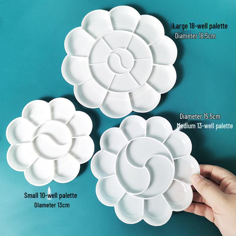 Plum Blossom-Shaped Watercolor Palette for Gouache, Chinese Painting, Acrylic, and Children's Art
