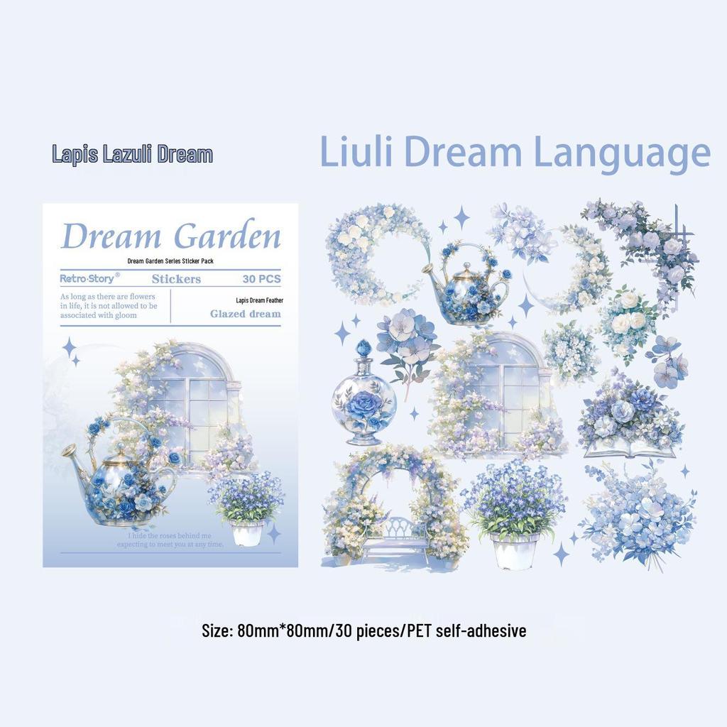 RetroStory Dream Garden Floral Sticker Pack for DIY Crafts and Creative Journals