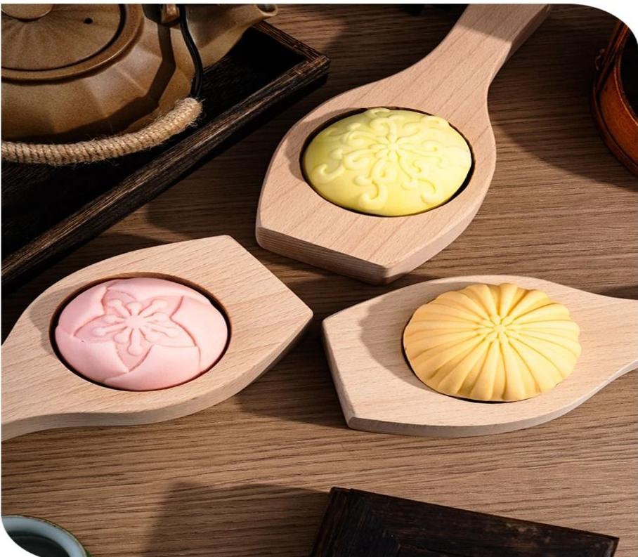 Solid Wood Steamed Stuffed Bun Tool Deepening Version Wooden Grinding Tools Steamed Bread Mold