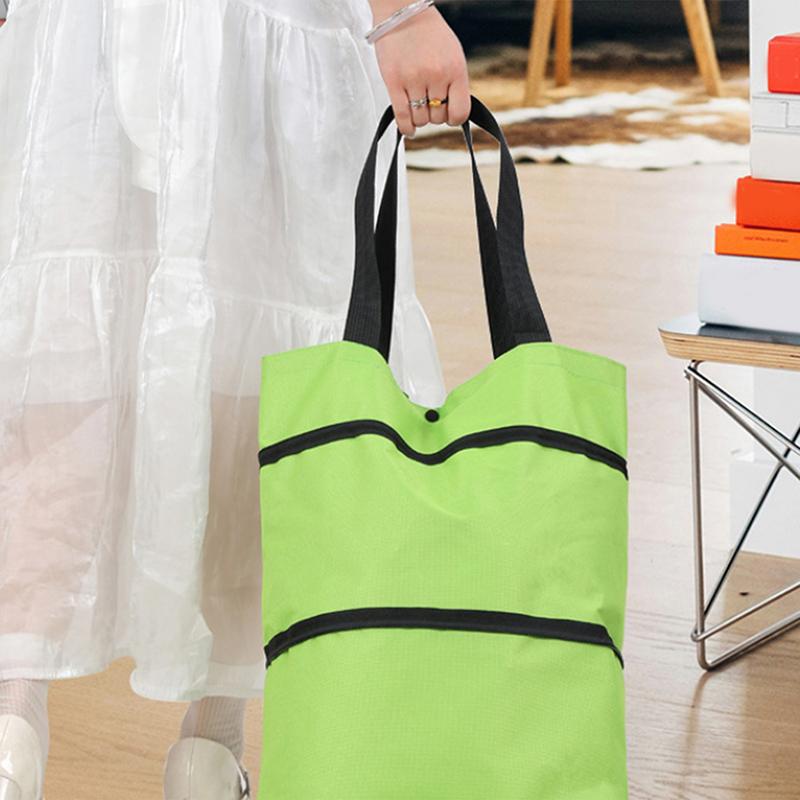 1 Stück Wasserdichter Supermarkt-Einkaufswagen Haushaltstasche Lebensmitteleinkaufswagen Praktisch Faltbar Tragbar Räder Handtasche