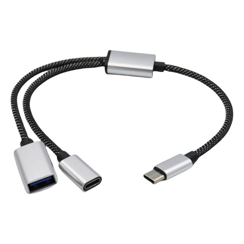 MultiDevice Connection USB C Male To 2 Female Y Splitter, 480Mbps Data Syncs And Charge Cord For Laptops,