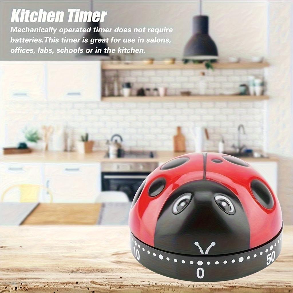Minuteur de cuisine mécanique 60 minutes, Sonnerie forte, Pas besoin de piles - Facile à régler, Idéal pour la cuisine et la gestion du temps