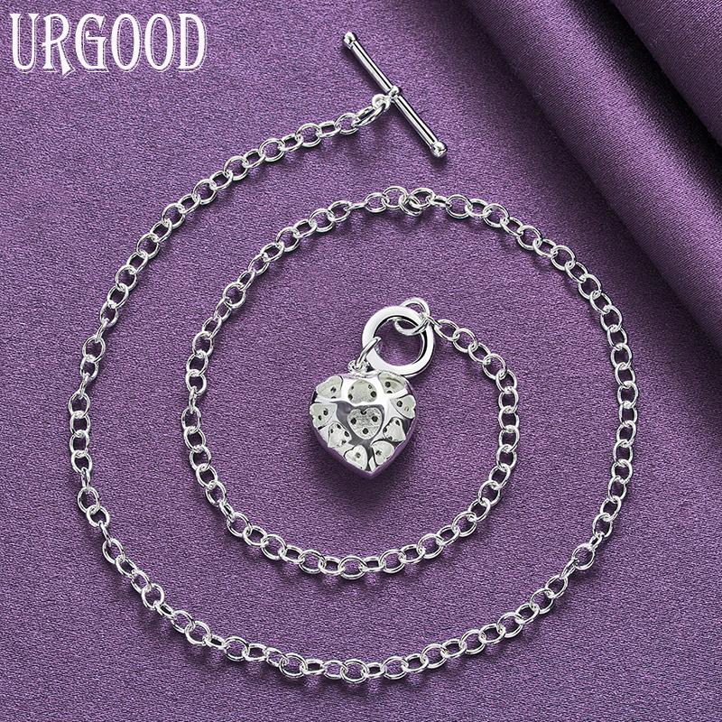 925 Sterling Silver Heart Shaped AAA Zircon Pendant Necklace for Women's Wedding Party Fashion Jewelry