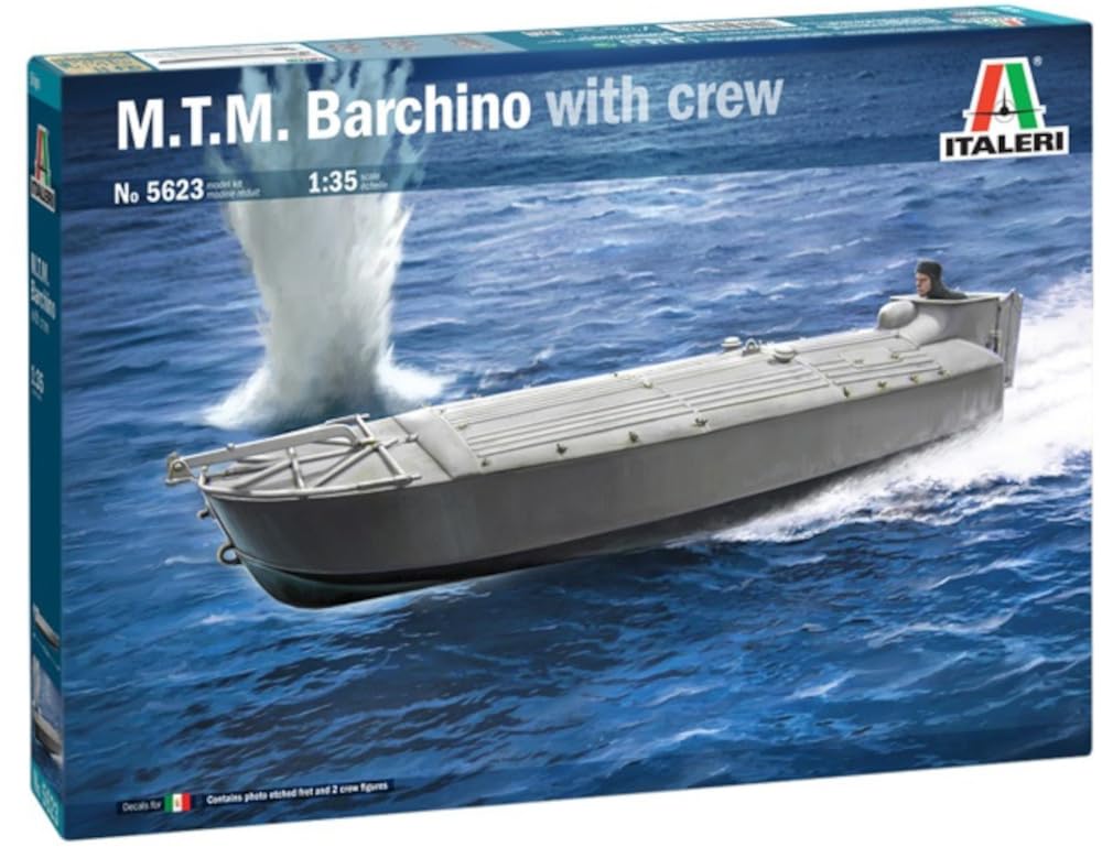 

Platz Italeri 1/35 Scale WWII Italian MTM Type Bomber Boat with 2 Crew Figures, Plastic Model Kit IT5623 (Ship)