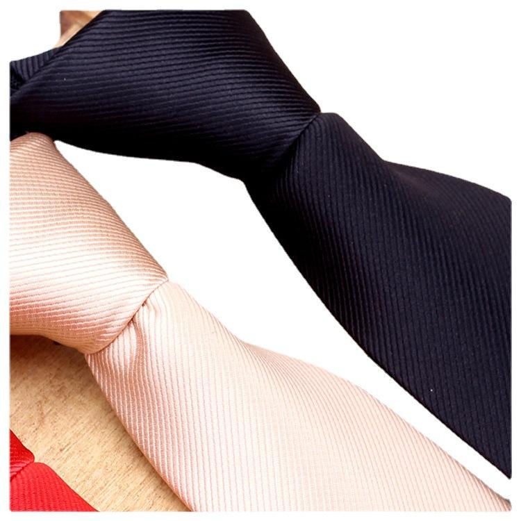 Narrow Tie No Knots Tooling Administrative Men'S And Women'S Plain Zipper Easy To Pull Red Lazy Tie Casual