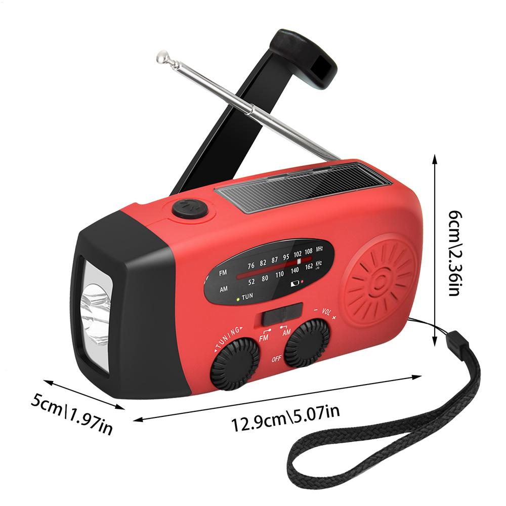Emergency Crank Radio 2000mAh Emergency Weather Radio Waterproof Hand Crank Weather Alert Radios FM/AM/SW SOS Alarm Weather