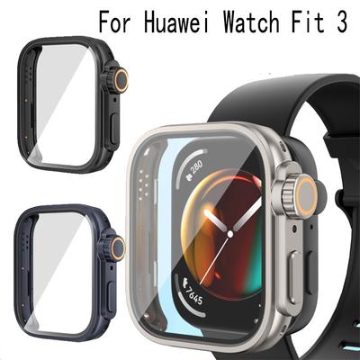 Full Protective Case For Huawei Watch Fit 3 Screen Protector Case for Huawei Fit3 Cover PC Shell+tempered Glass Change To Ultra