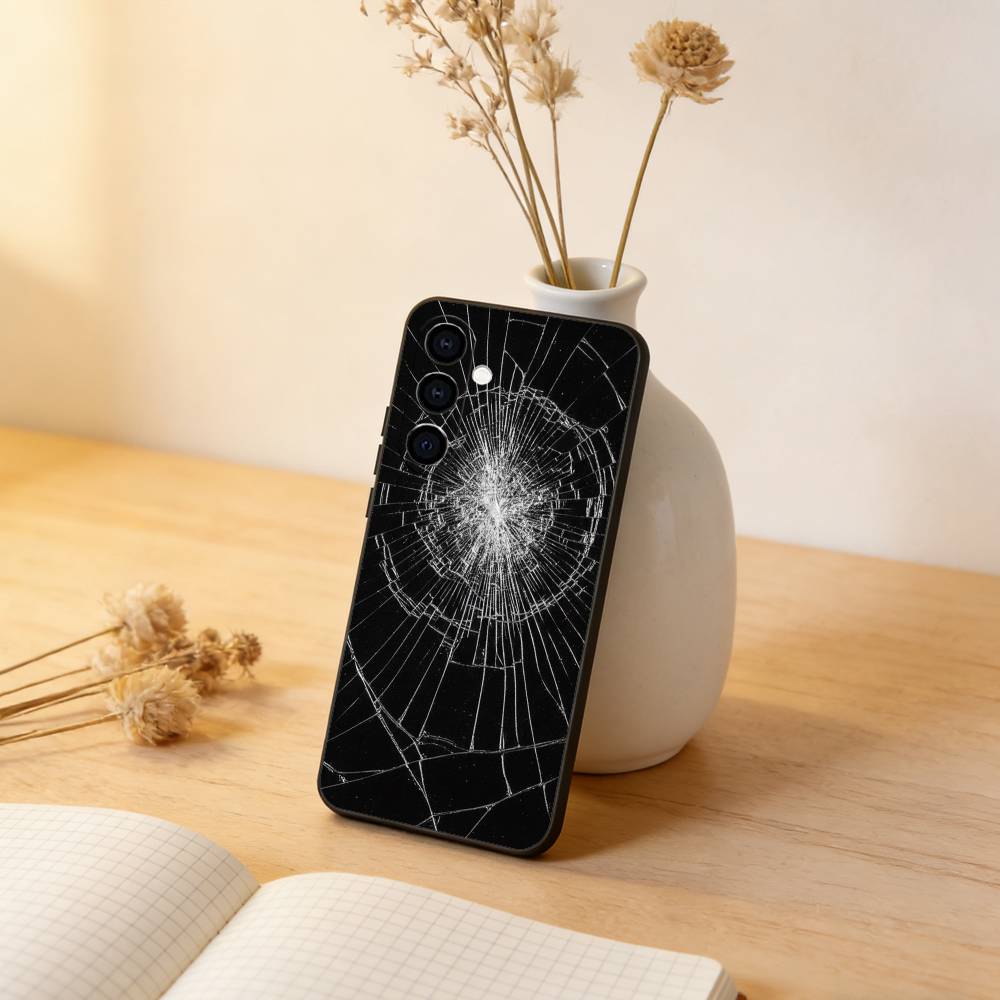 

Broken Phone Case Black Silicone Soft For Samsung Galaxy A73,A72,A71,A70,A53,A52,A51 Samsung a52