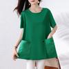 DIMANAF 2025 Summer Plus Size New Oversized T-Shirt Solid Casual Women Loose Basic Tops Tees Fashion Shirt