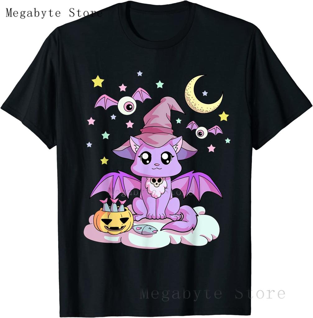 Pastel Goth T Shirt Unisex Women Kawaii Cartoon Gothic Cat Clothes Harajuku Shirt Unisex Graphic Tees FeUnisex Hip Hop Tshirt Unisex