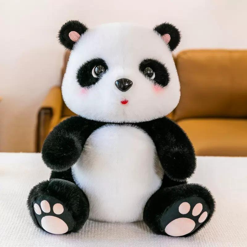 

Internet celebrity black and white panda plush toy simulation giant panda doll throw pillow children soothing rag doll day gift 25cm