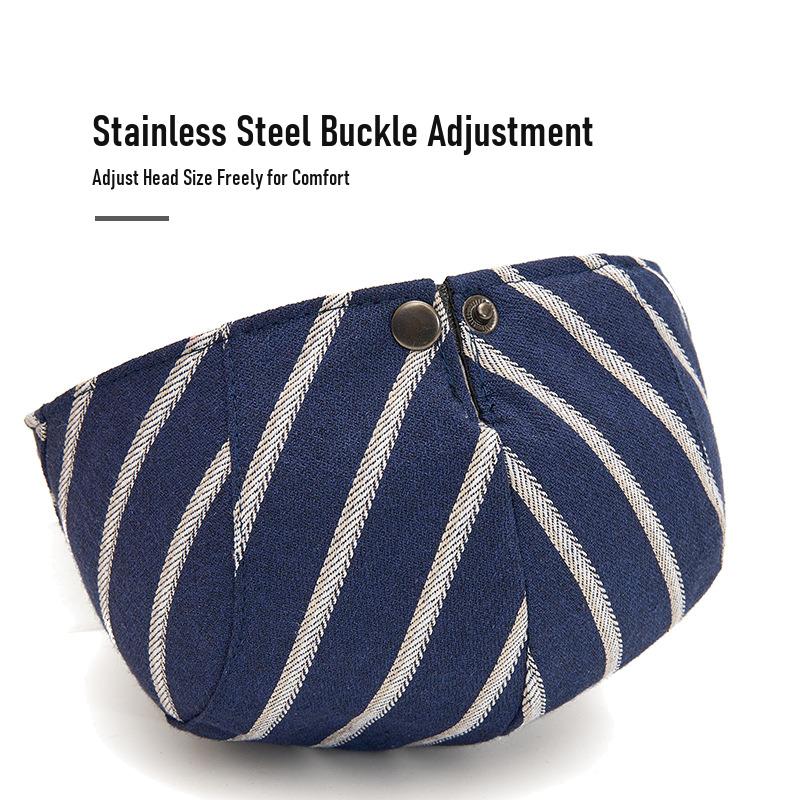 Striped Newsboy Cap for Men Casual Flat Beret Adjustable Dad Hat
