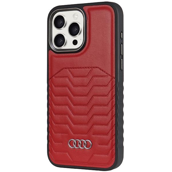 Audi Synthetic Leather Magsafe Iphone 15 Pro 6.1 Czerwony/Red Hardcase Au-Tpupcmip15P-Gt/D3-Rd