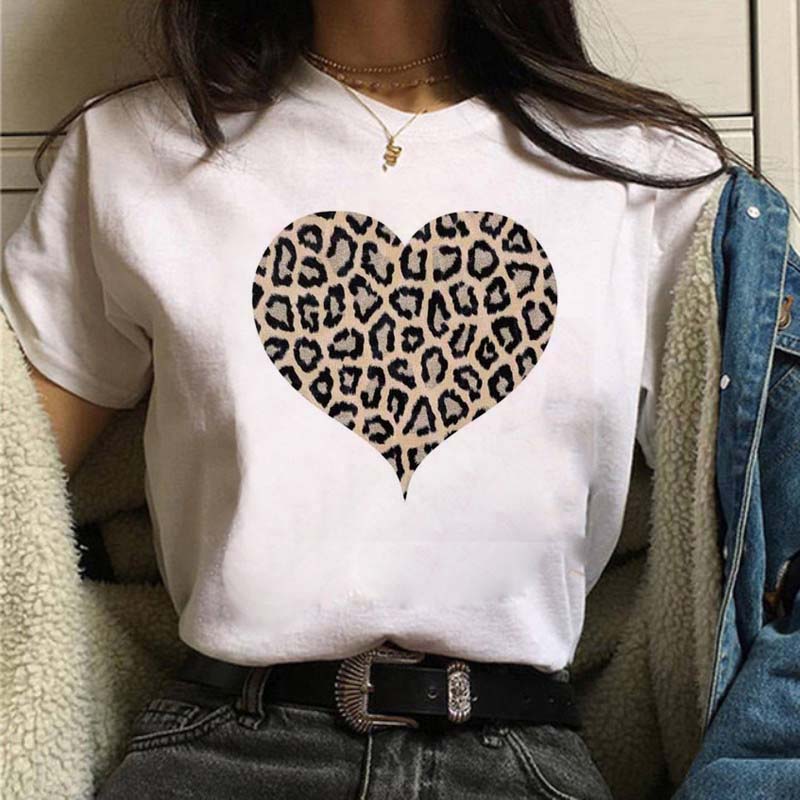 Leopard Mom Life Print Women T Shirt Short Sleeve Oversized Tshirt Ladies Clothing Fashion Kawaii Female Tee Tops Camisetas Muje