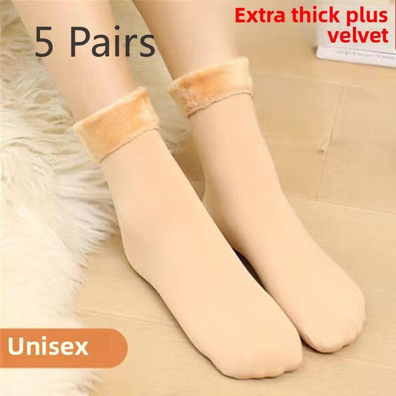 

5 пар женских зимних теплых и толстых чулок для снега 5 Pairs телесный