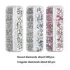 3D Nail Art Rhinestones 12-Grid Super-Shiny Flatback Rhinestones Decorative Nail Art Adhesive Multiple Shapes Diy Nail Designs