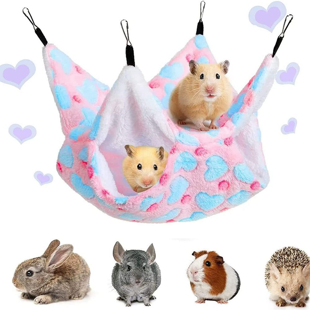 NEW Hammock For Rats Double Thick Plush Warm Bed For Hamster Nest Hanging Hamster House Beds Tr E5N4