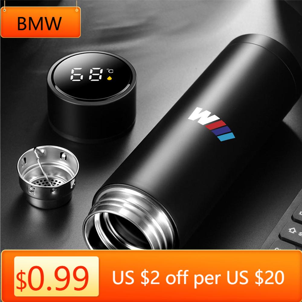 BAFM6 Car Sticker 1pc For BMW Performance M Thermos Bottle Smart Cup With Temperature Display 304 Stainless Steel Vacuum Insulated Int