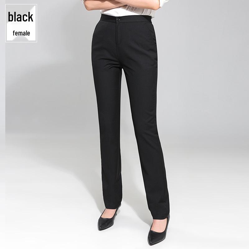 Women's Slim-Fit Trousers, Mid-Waist, Men's Straight-Leg Pants, Versatile Business and Professional Wear