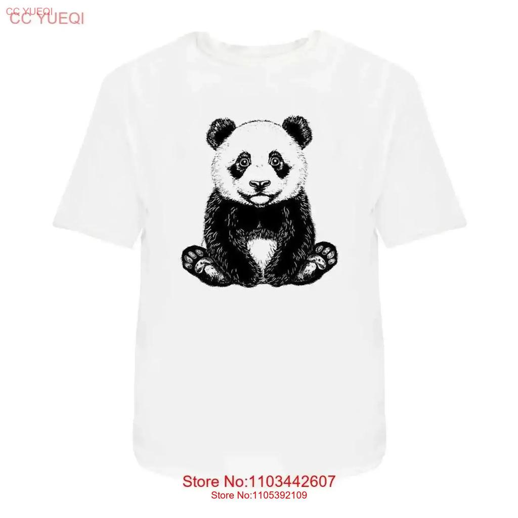 Panda Bear Cub Sitting Cotton T Shirt Ta045733 Vintage Washed Designer Clothes Stylish Breathable Unisex Versatile Fashion