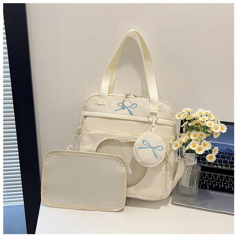 

Bow shoulder bag comic show transparent cute two-dimensional messenger bag student class tutoring bag woman