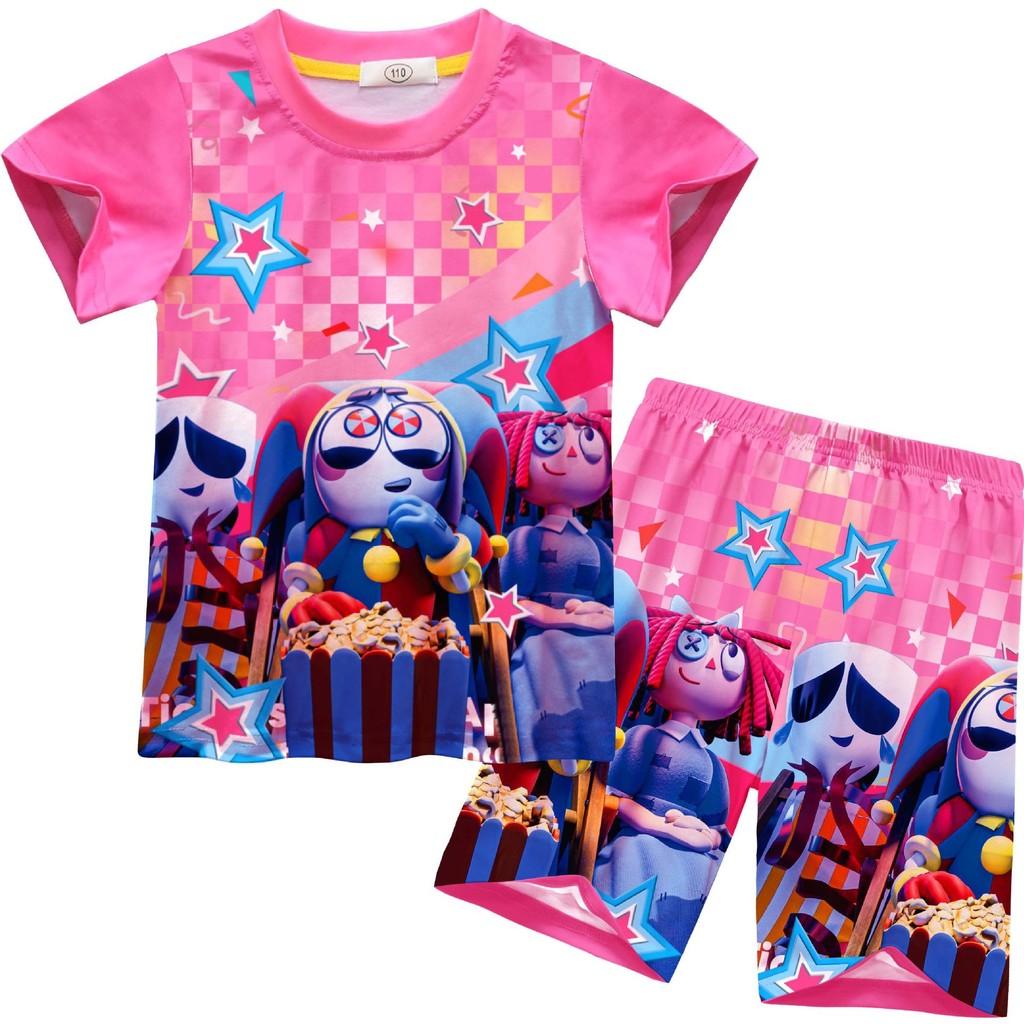 92701 Kids Girls The Amazing Digital Circus Cartoon Printed T-shirt Shorts Top Pants Sets