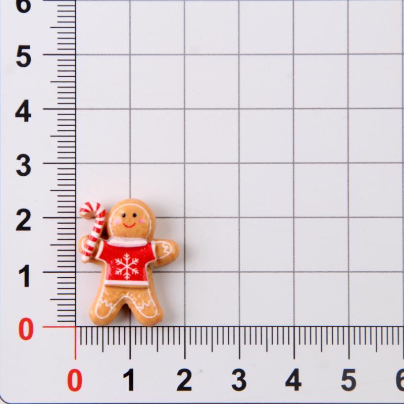 10Pcs Cute Christmas Gingerbread Man Resin Flatback Accessories Diy Hairpin Hair Shoes Scrapbook Keychain Decor