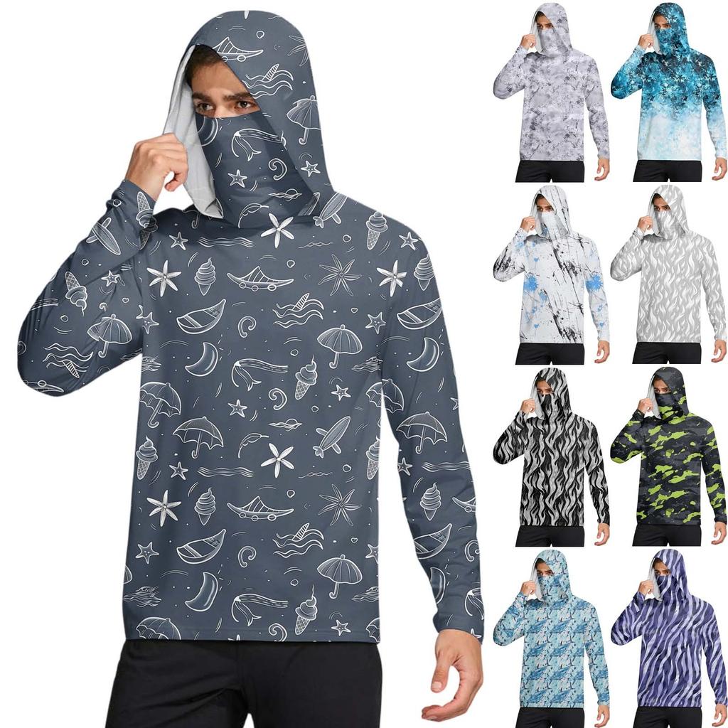 Camicia da uomo protettiva dal sole UPF50+, camicia a maniche lunghe ad asciugatura rapida, camicia da corsa, esercizio fisico, pesca