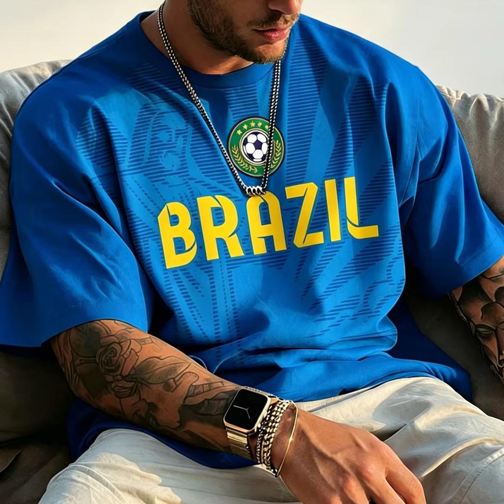 2026 Été Nouveau Brésil Jésus Maillot de Football Extérieur Entraînement de Football Respirant T-shirt Homme Séchage Rapide Top pour Sports Course à Pied