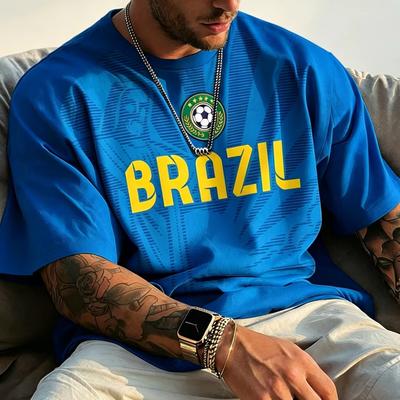 2026 Sommer Neu Brasilien Jesus Fußballtrikot Outdoor Fußballtraining Atmungsaktives T-Shirt Herren Schnelltrocknendes Tee Oberteil Für Sport Laufen