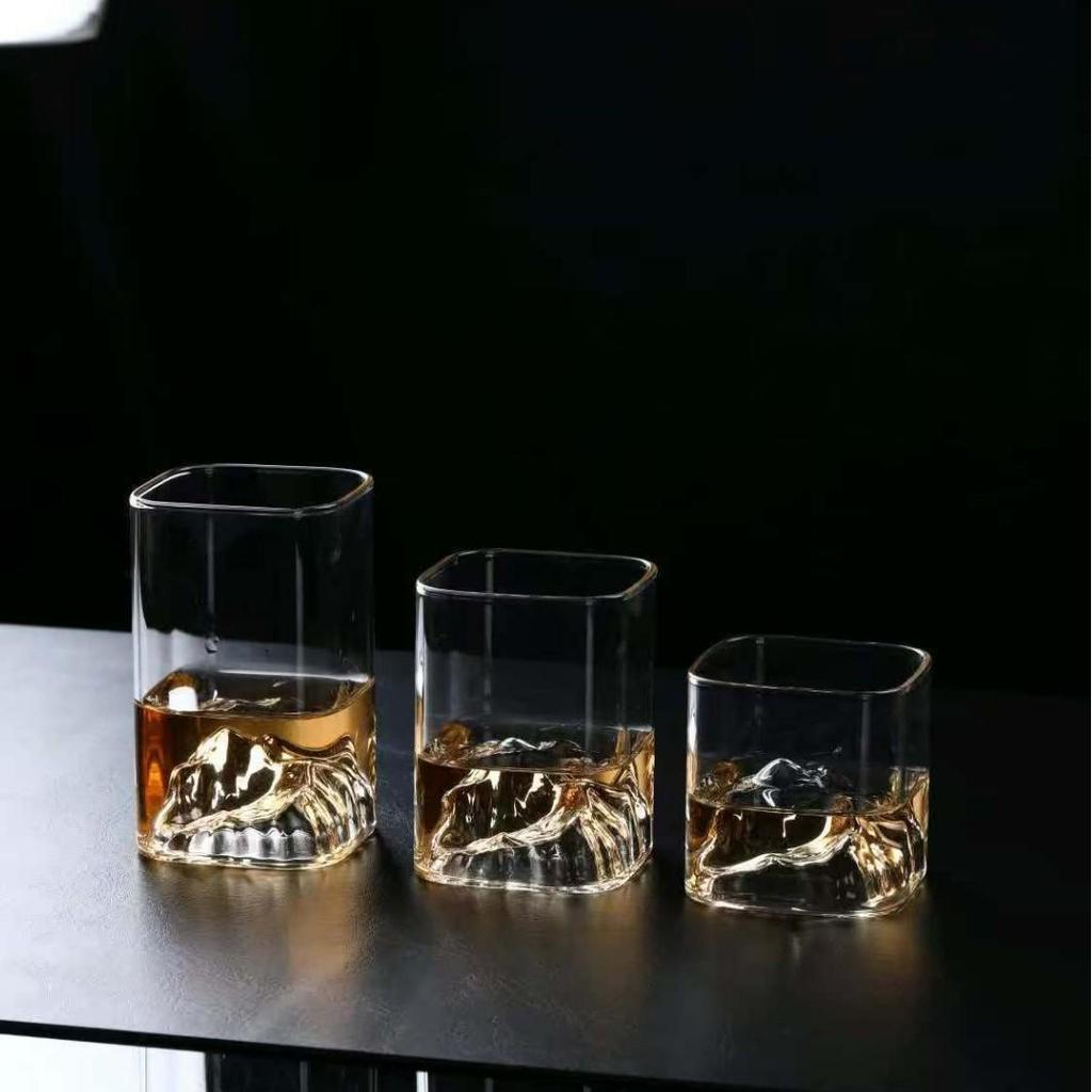 Mount Fuji Whiskey & Tea Glass - High Borosilicate, Square Design