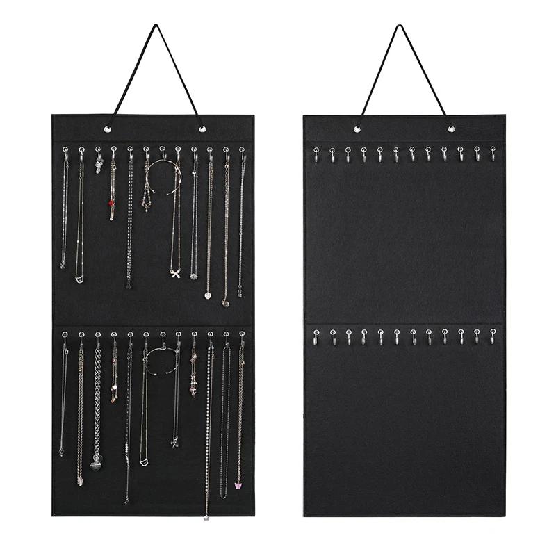 Wisząca Torba do Przechowywania Organizer na Biżuterię Naszyjnik Bransoletka Kolczyki Pierścionki Ekspozycja Biżuterii Organizacja Ściana Drzwi Szafa Przechowywanie Pudełko na Biżuterię