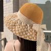 Summer Bow Fisherman Hat Women's New Big Hat Brim Sun Protection Hat Korean Style Beach Hat