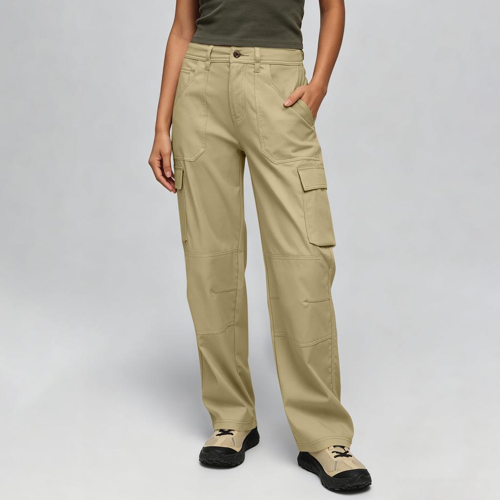 Damen Utility Cargo-Hose mit Reißverschluss Mehrere Taschen Strapazierfähige Nähte Outdoor-Wander-Arbeitskleidung Hosen