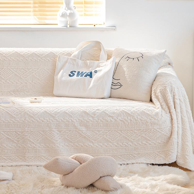 Potah na pohovku Látkový ručník Zimní zesílený Potah na pohovku Proti poškrábání pohovka Polštář na zadek All-inclusive Plyšový polštář Zimní