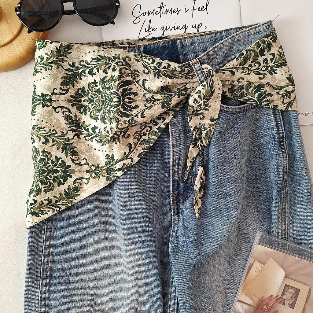 Retro Paisley Silk Scarf: Women's Spring/Summer Versatile Scarf & Waist Accessory