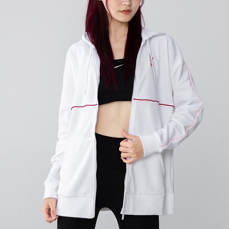 Puma Casual Sports Knitted Breathable Hooded Jacket Women Jacket White 531700-02