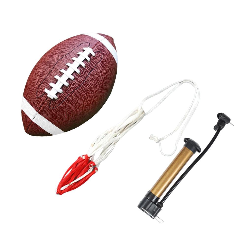 American Football And Mesh Bag, Wea-Resistant Competition Ball, Rugby Ball for Indoor Sports