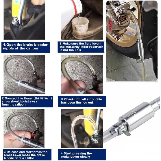 3PCS Brake Bleeder Hose One Way Check Valve, Universal One-Way Brake Bleeder Hose Kit with Check Valve,Bleeding Tool Kit for Hydraulic System,Soft