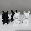 French Bulldog Statue Ornament, Listen, Look, Speak Wisdom Puppy Statue, Perfect Gift for Smart and Satirical Dog Lovers
