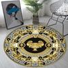Nordic Retro Gold Printed Round Sponge Carpet Living Room Bedroom Mat Home Bathroom Non-slip Floor Mats Decoration