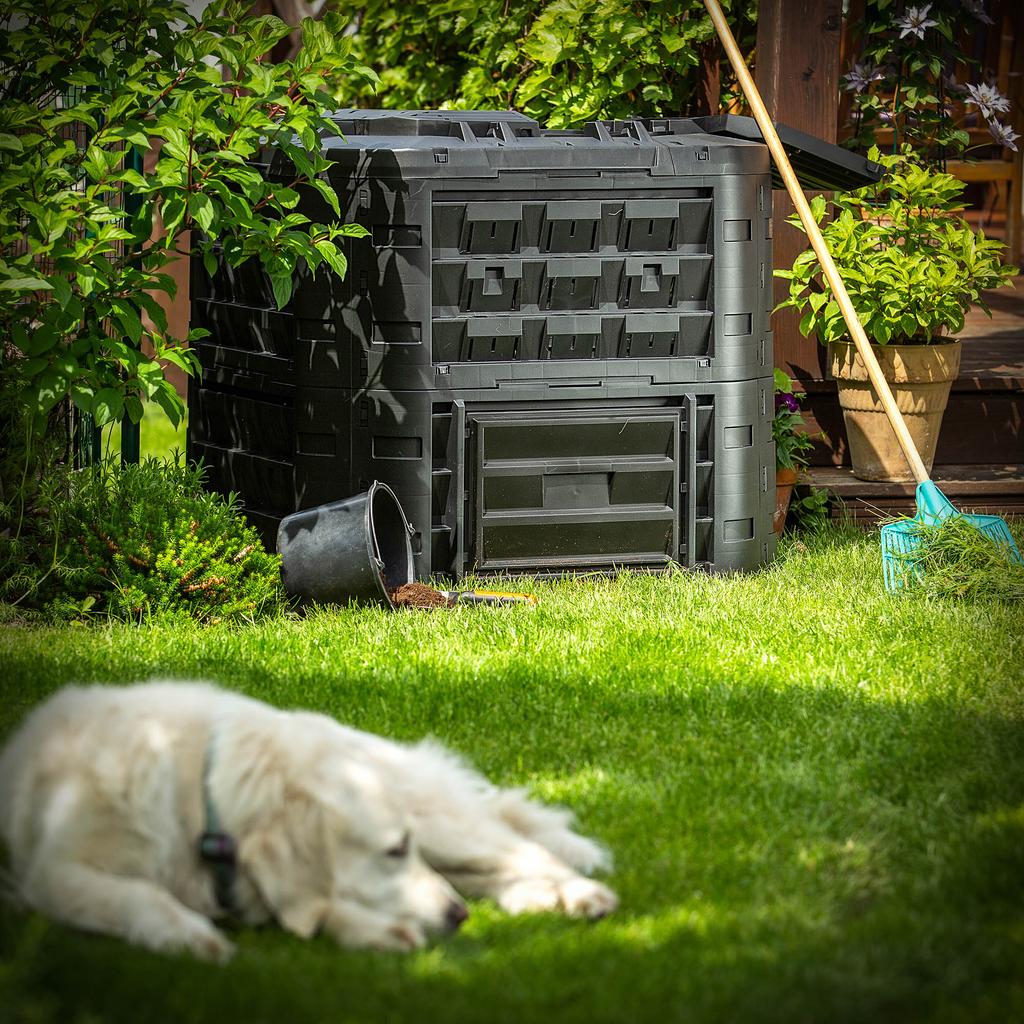 KADAX Garden Composter Large Modular Year-round Frost-resistant Fertilizer 650L