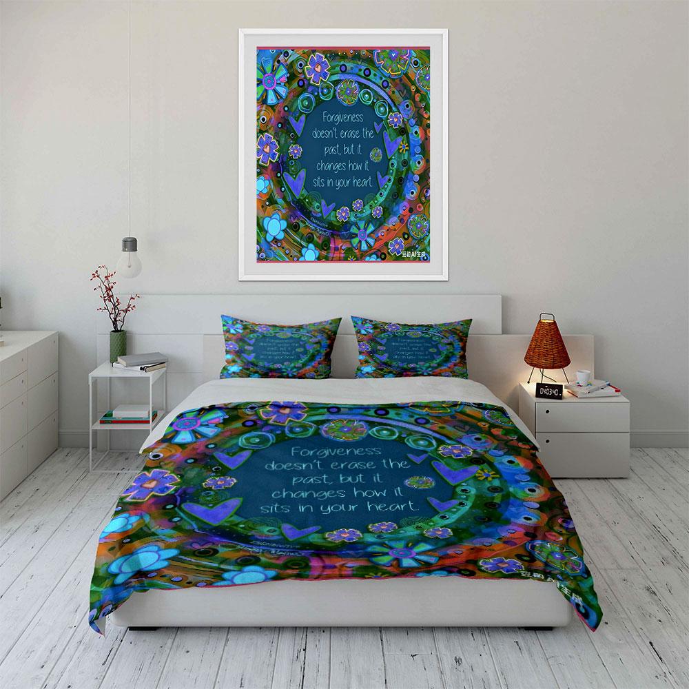 Colorful Floral Three-Piece Wall Decor Multiple Sizes Kid'S And Adults' Bedroom Exquisite 3Pc Bedding Set, Gift