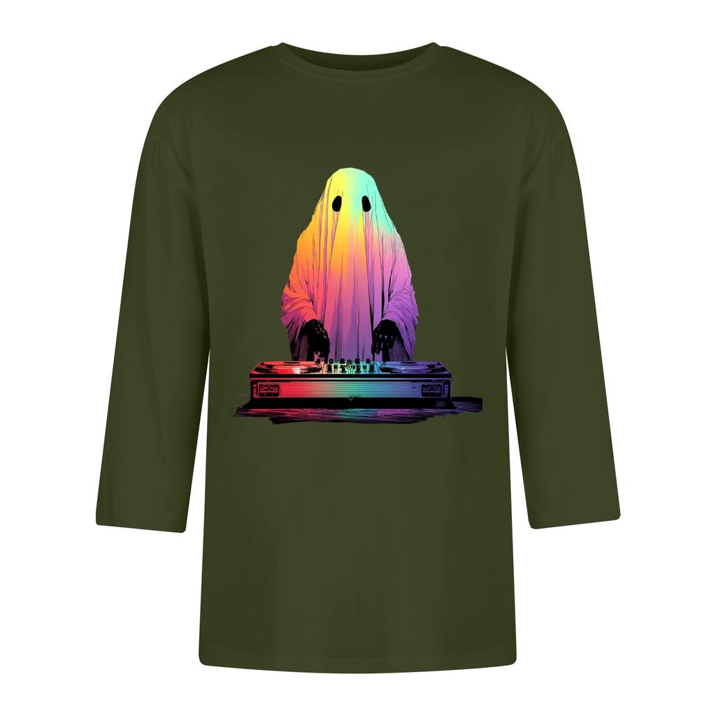 Men'S Round Neck Three-Quarters Sleeve Top Casual Fashion T-Shirt