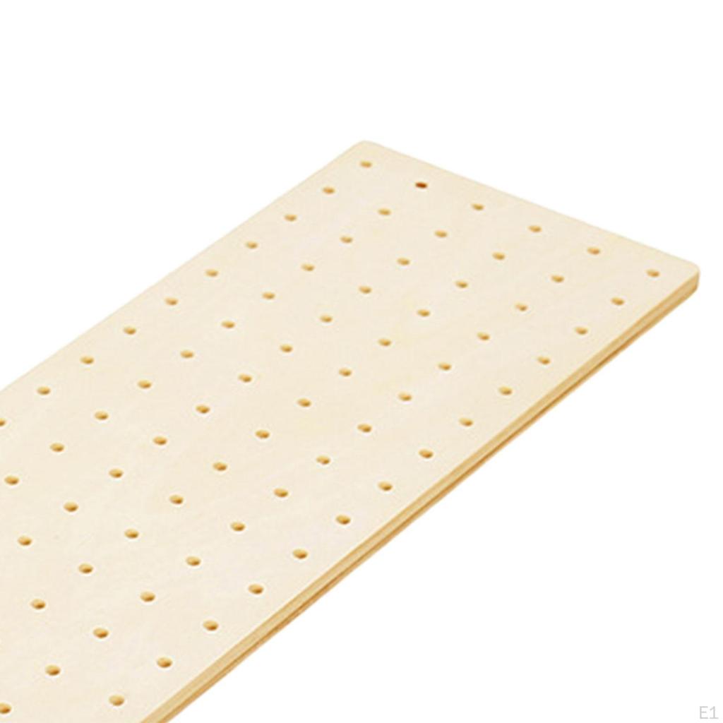Wood Pegboard Drawer Organizer with 8Pcs Pegs Sturdy Plate Holder Kitchen Divider