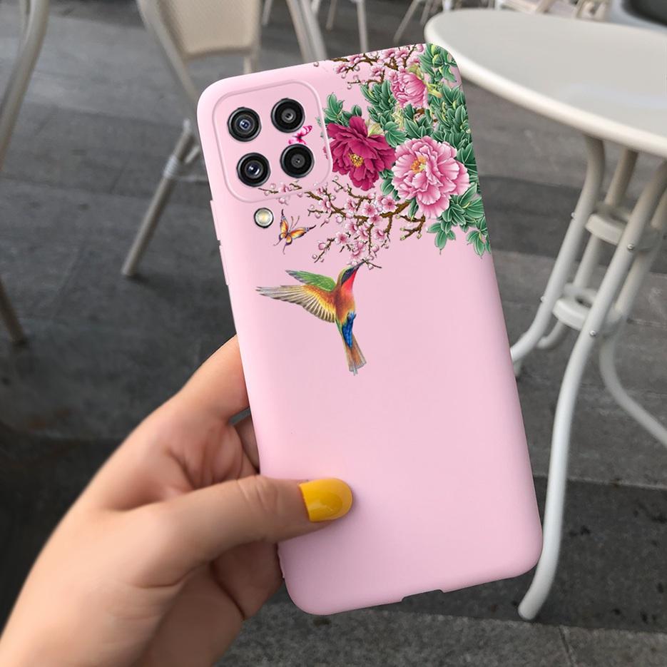 For Samsung Galaxy M32 Case Samsung M12 Soft Silicone Flower Phone Case For Samsung M32 M325F Cover Galaxy M 12 32 M12 TPU Funda