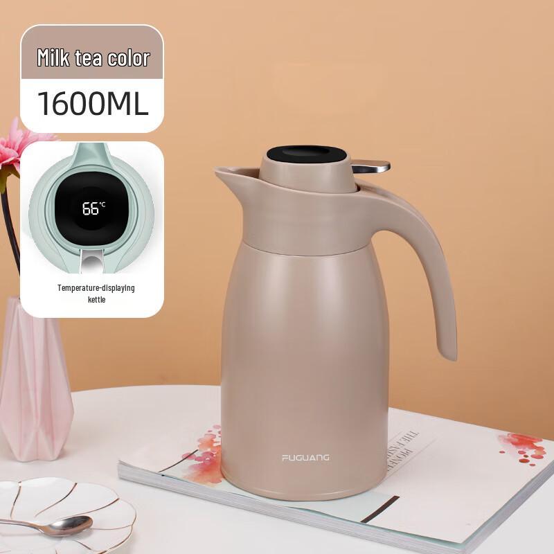 FUGUANG Smart Temperature Display Stainless Steel Insulated Kettle 1600ml