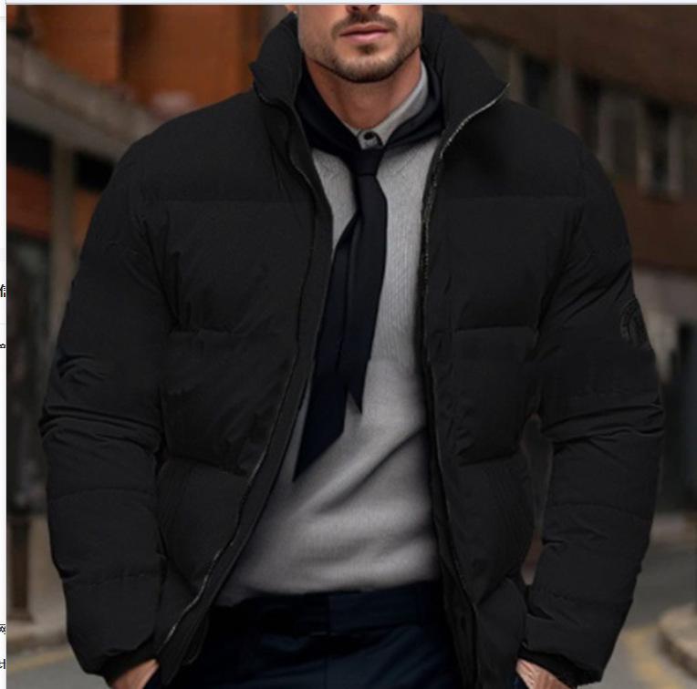 European & American Men's Winter Cotton Padded Jacket, Thickened, Casual, Plus Size, Outerwear, Labeled European Size.
