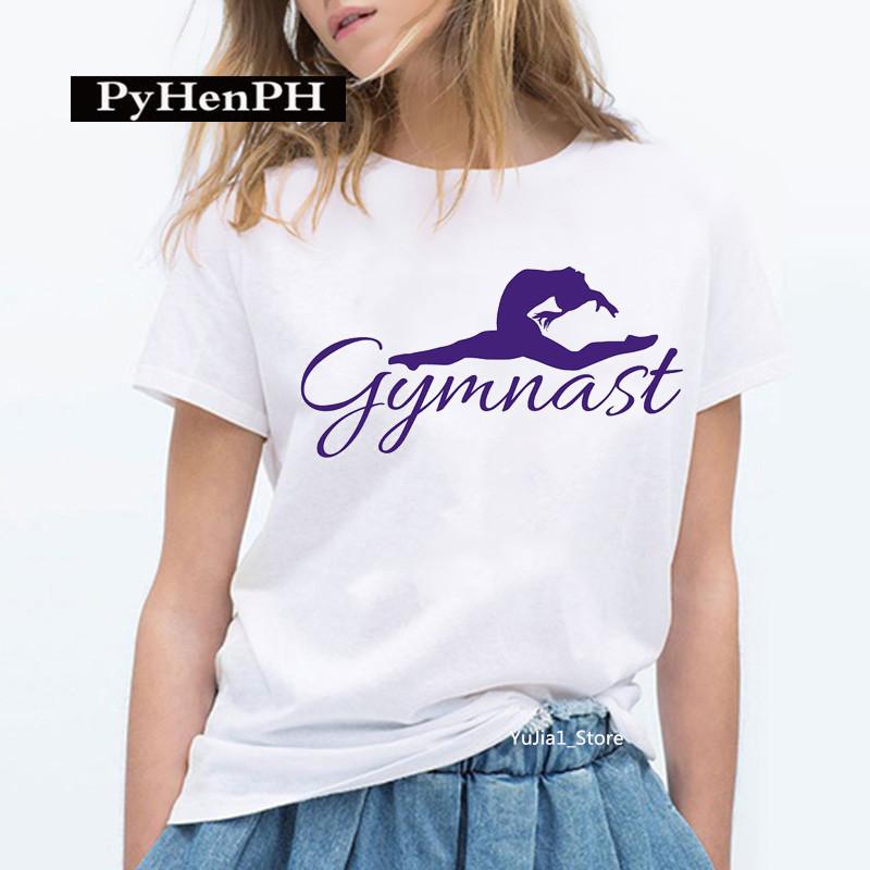 Gymnast Dansare T-shirt Mode Gymnast Konstnärlig Gymnastik Tryckt T-shirt för Kvinnor Föräldra-barn Kläder Oversized T-shirt